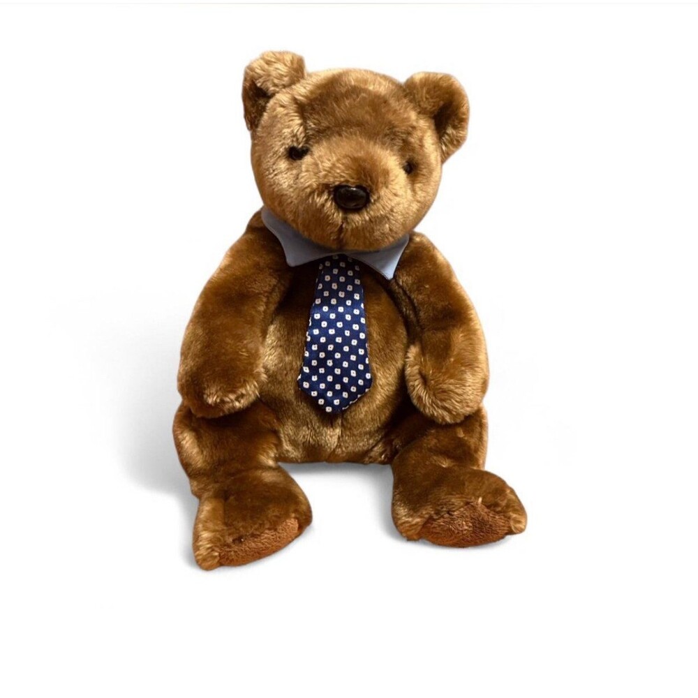 Ty Beanie Buddy Hero Bear 15" Plush Brown Soft Toy Stuffed Animal with Neck Tie